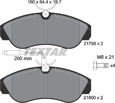 Textar 2179901 - Piduriklotsi komplekt,ketaspidur onlydrive.pro