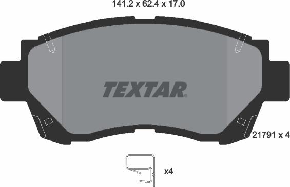 Textar 2179101 - Brake Pad Set, disc brake onlydrive.pro