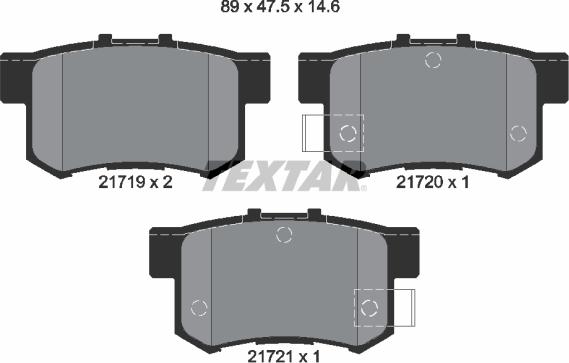 Textar 2171901 - Brake Pad Set, disc brake onlydrive.pro