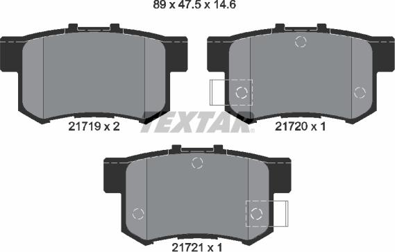 Textar 2171901 - Bremžu uzliku kompl., Disku bremzes onlydrive.pro