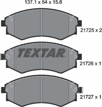 Textar 2172502 - Brake Pad Set, disc brake onlydrive.pro