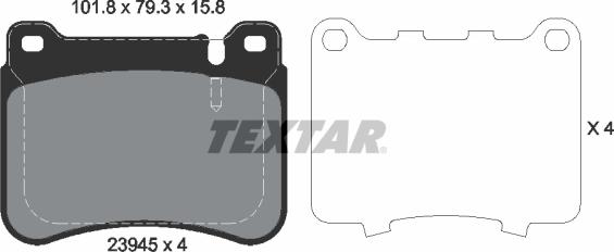 Textar 2394501 - Brake Pad Set, disc brake onlydrive.pro