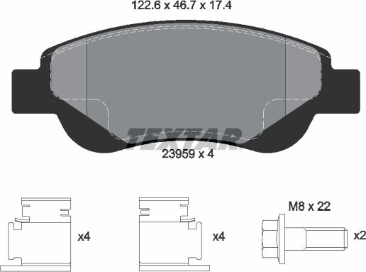 Textar 2395901 - Brake Pad Set, disc brake onlydrive.pro