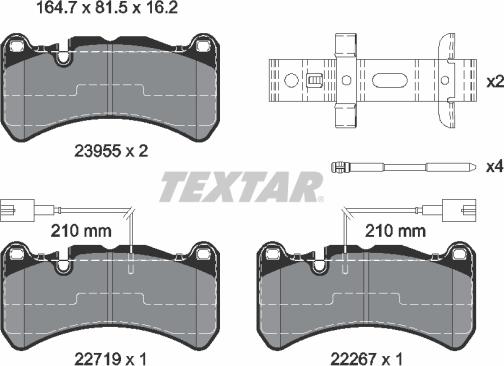 Textar 2395503 - Brake Pad Set, disc brake onlydrive.pro