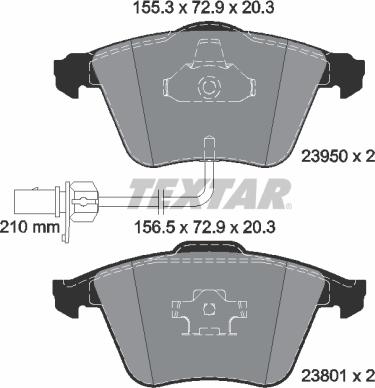 Textar 2395001 - Stabdžių trinkelių rinkinys, diskinis stabdys onlydrive.pro