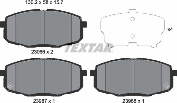 Textar 2396601 - Brake Pad Set, disc brake onlydrive.pro