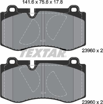 Textar 2396001 - Brake Pad Set, disc brake onlydrive.pro
