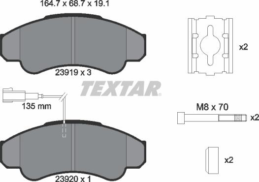 Textar 2391901 - Brake Pad Set, disc brake onlydrive.pro