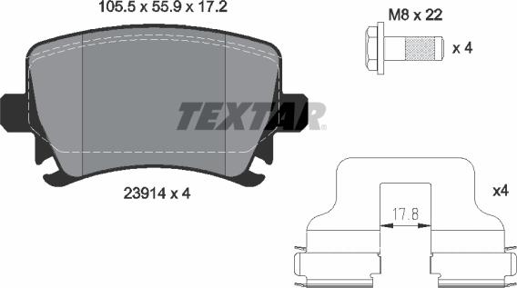Textar 2391401 - Brake Pad Set, disc brake onlydrive.pro