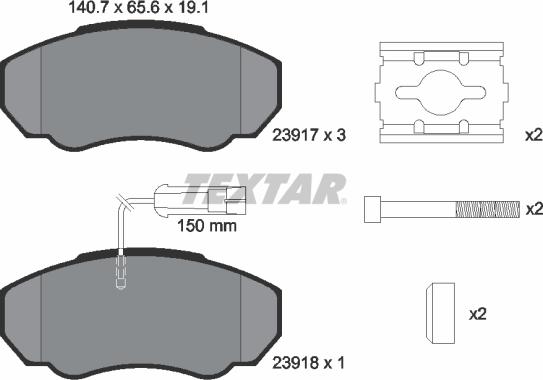 Textar 2391701 - Piduriklotsi komplekt,ketaspidur onlydrive.pro