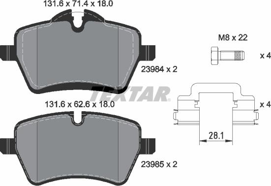 Textar 2398404 - Brake Pad Set, disc brake onlydrive.pro