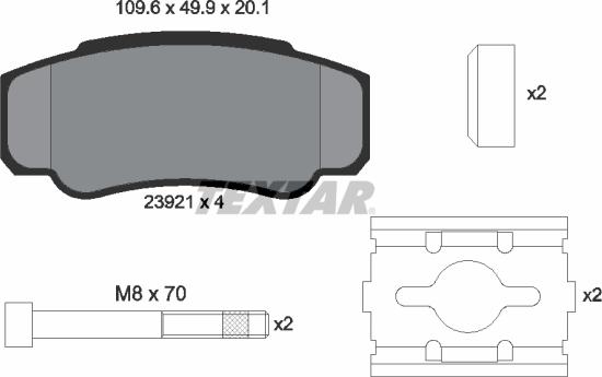 Textar 2392101 - Brake Pad Set, disc brake onlydrive.pro