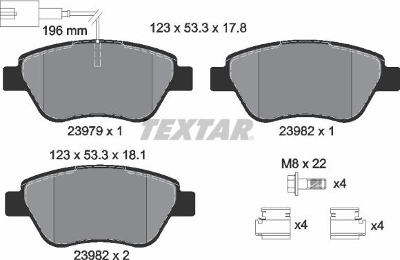 Textar 2397901 - Brake Pad Set, disc brake onlydrive.pro