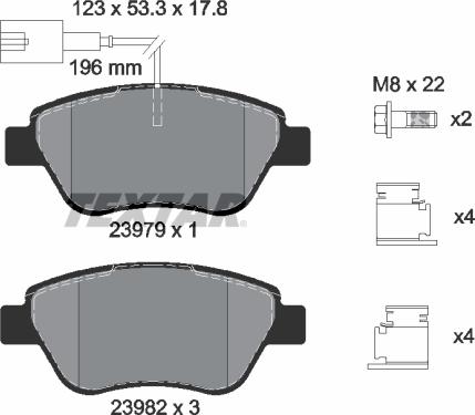 Textar 2397903 - Brake Pad Set, disc brake onlydrive.pro