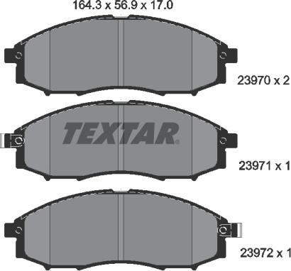 Textar 2397001 - Brake Pad Set, disc brake onlydrive.pro