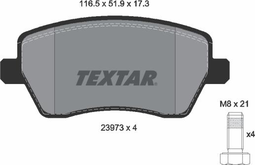 Textar 2397301 - Brake Pad Set, disc brake onlydrive.pro