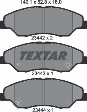 Textar 2344201 - Brake Pad Set, disc brake onlydrive.pro