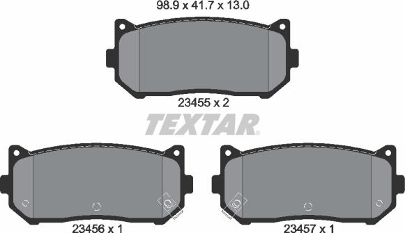 Textar 2345501 - Brake Pad Set, disc brake onlydrive.pro