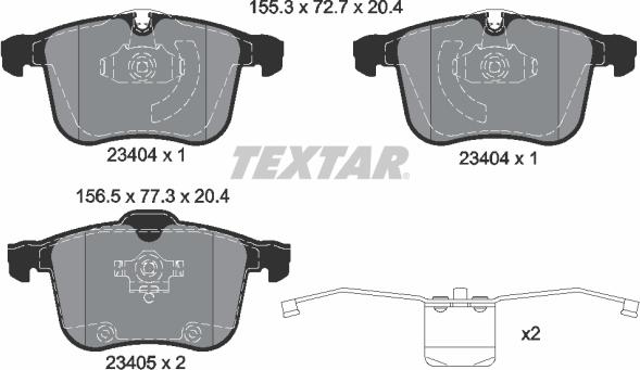 Textar 2340404 - Piduriklotsi komplekt,ketaspidur onlydrive.pro