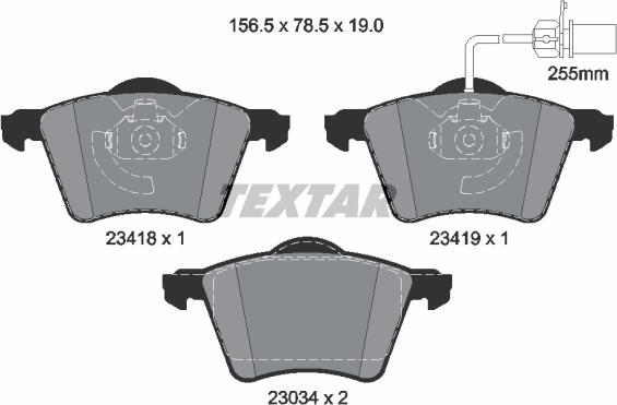 Textar 2341801 - Stabdžių trinkelių rinkinys, diskinis stabdys onlydrive.pro