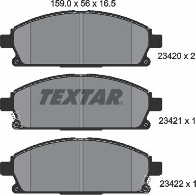 Textar 2342001 - Piduriklotsi komplekt,ketaspidur onlydrive.pro