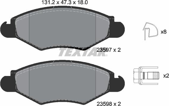 Textar 2359703 - Piduriklotsi komplekt,ketaspidur onlydrive.pro