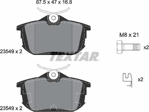 Textar 2354901 - Bremžu uzliku kompl., Disku bremzes onlydrive.pro