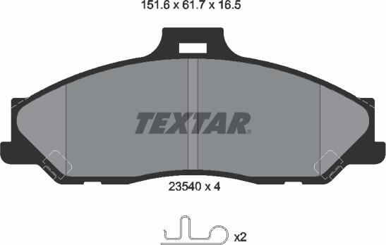 Textar 2354001 - Stabdžių trinkelių rinkinys, diskinis stabdys onlydrive.pro