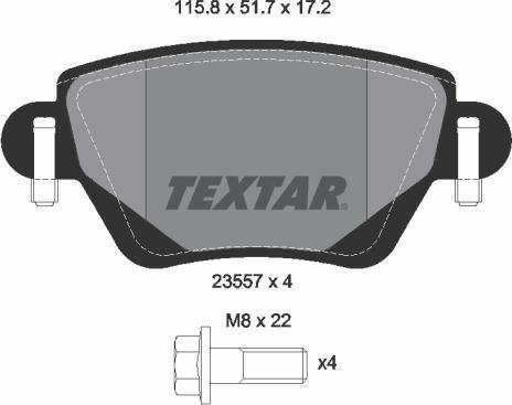 Textar 2355701 - Brake Pad Set, disc brake onlydrive.pro