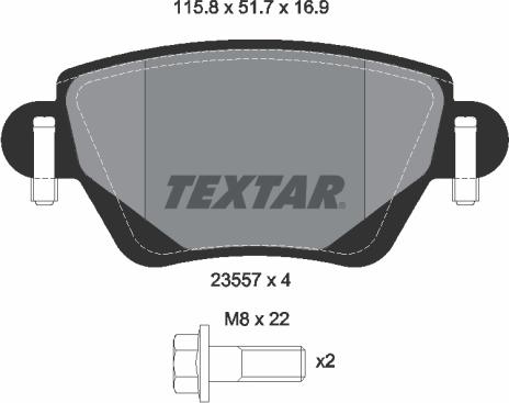 Textar 2355702 - Brake Pad Set, disc brake onlydrive.pro