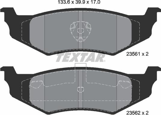 Textar 2356102 - Piduriklotsi komplekt,ketaspidur onlydrive.pro