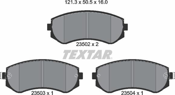 Textar 2350201 - Piduriklotsi komplekt,ketaspidur onlydrive.pro