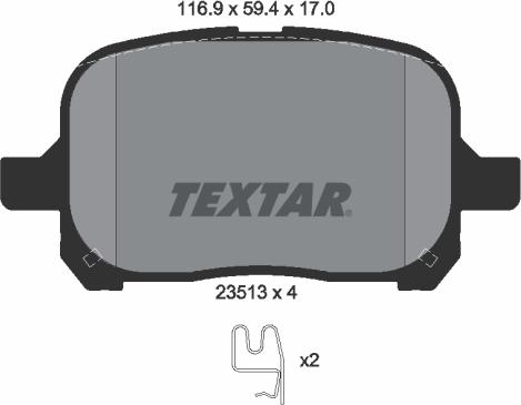 Textar 2351302 - Brake Pad Set, disc brake onlydrive.pro