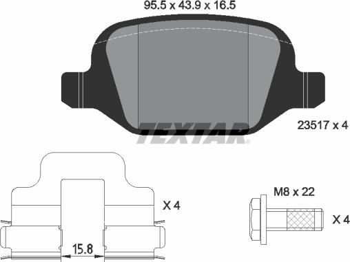 Textar 2351703 - Brake Pad Set, disc brake onlydrive.pro