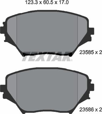 Textar 2358501 - Brake Pad Set, disc brake onlydrive.pro