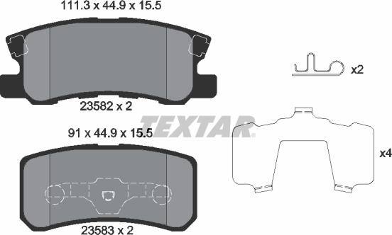 Textar 2358202 - Brake Pad Set, disc brake onlydrive.pro