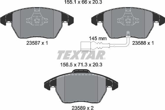 Textar 2358701 - Bremžu uzliku kompl., Disku bremzes onlydrive.pro