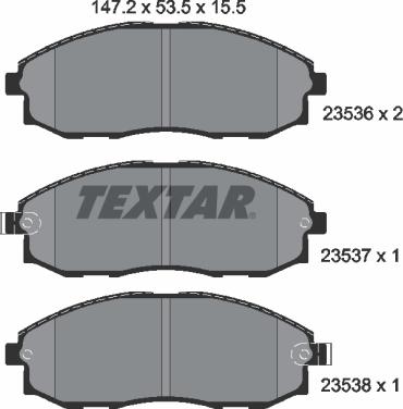 Textar 2353601 - Bremžu uzliku kompl., Disku bremzes onlydrive.pro