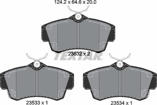 Textar 2353202 - Brake Pad Set, disc brake onlydrive.pro