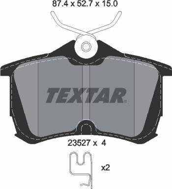 Textar 2352701 - Brake Pad Set, disc brake onlydrive.pro