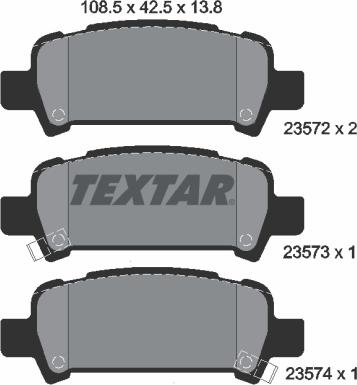 Textar 2357202 - Brake Pad Set, disc brake onlydrive.pro