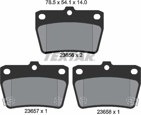 Textar 2365601 - Brake Pad Set, disc brake onlydrive.pro