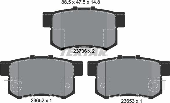 Textar 2365201 - Brake Pad Set, disc brake onlydrive.pro