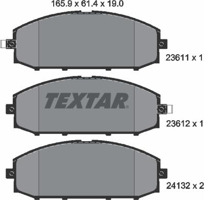 Textar 2361101 - Brake Pad Set, disc brake onlydrive.pro