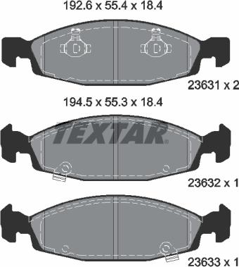 Textar 2363101 - Brake Pad Set, disc brake onlydrive.pro