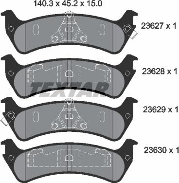 Textar 2362701 - Brake Pad Set, disc brake onlydrive.pro