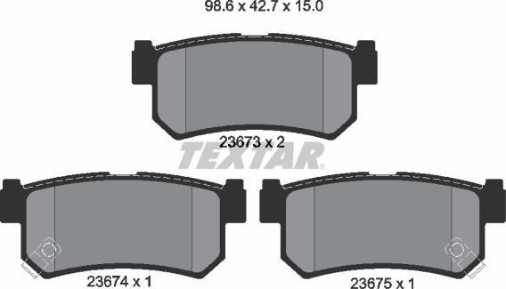 Textar 2367301 - Brake Pad Set, disc brake onlydrive.pro