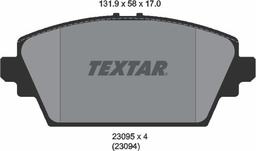 Textar 2309501 - Тормозные колодки, дисковые, комплект onlydrive.pro