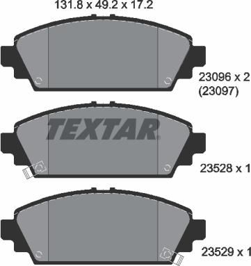 Textar 2309601 - Piduriklotsi komplekt,ketaspidur onlydrive.pro