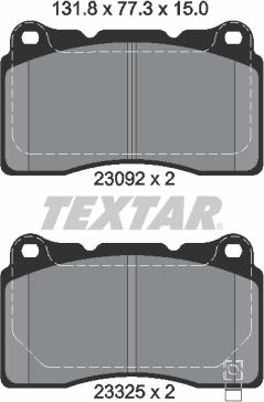 Textar 2309204 - Brake Pad Set, disc brake onlydrive.pro